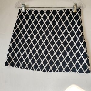 Women Forever 21 Dark Navy White Diamond Look Side Zipper Mini Skirt Size Medium